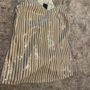 Banana Republic Blue and White Sequined Top